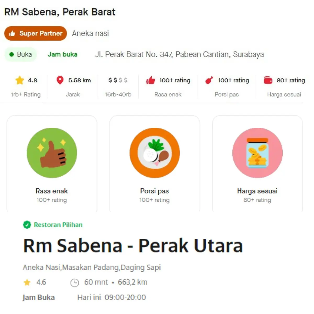 Rating Gofood Grabfood